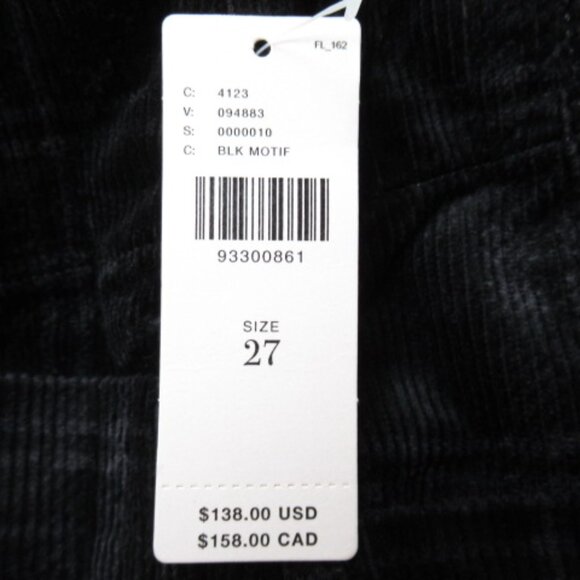 Anthropologie Maeve The Colette Cropped Wide Leg Corduroy Plaid Pants Black 27 - Picture 13 of 13